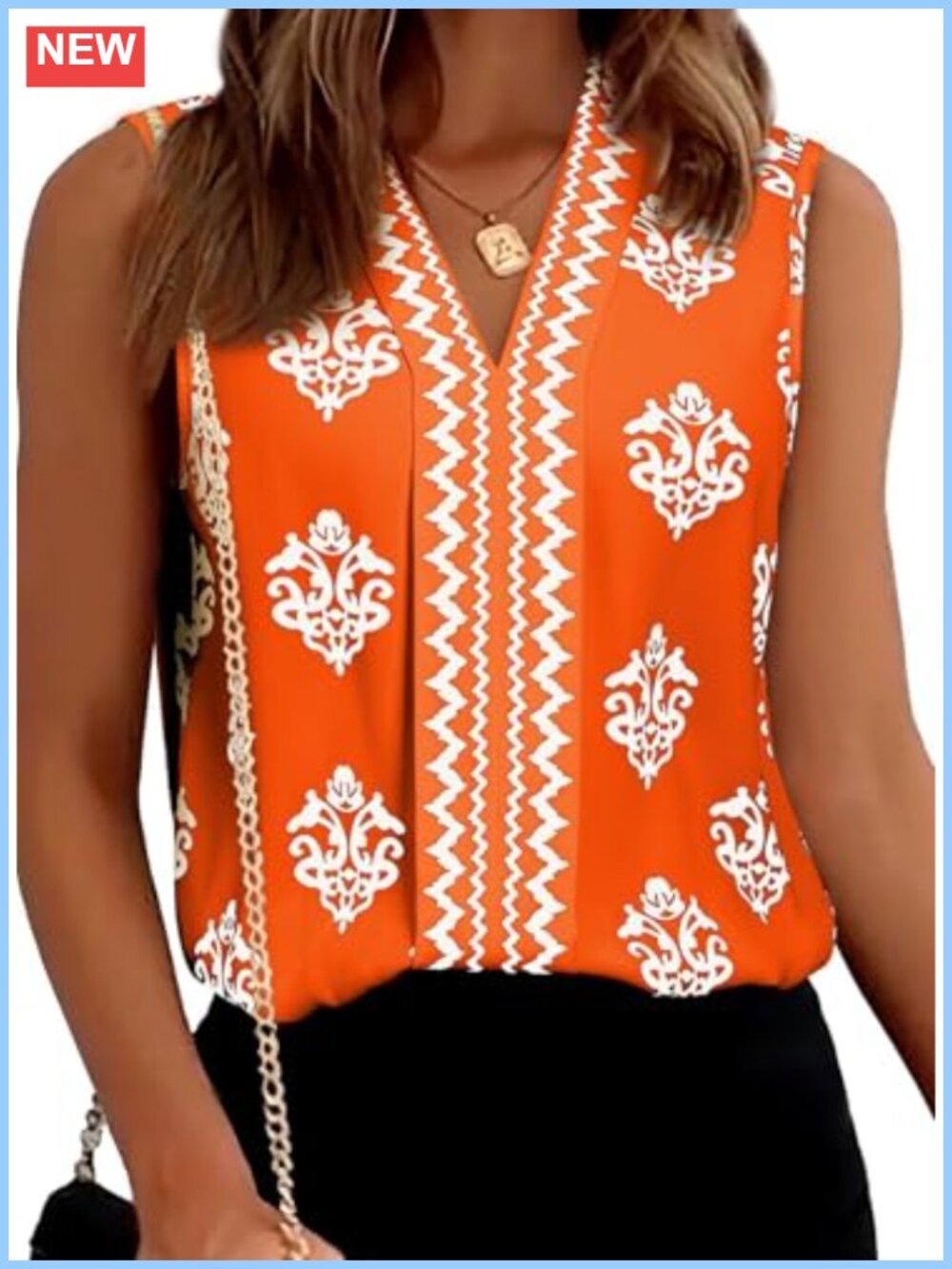 Pleated V Neck Sleeveless Tank Top Dressy Casual Blouse